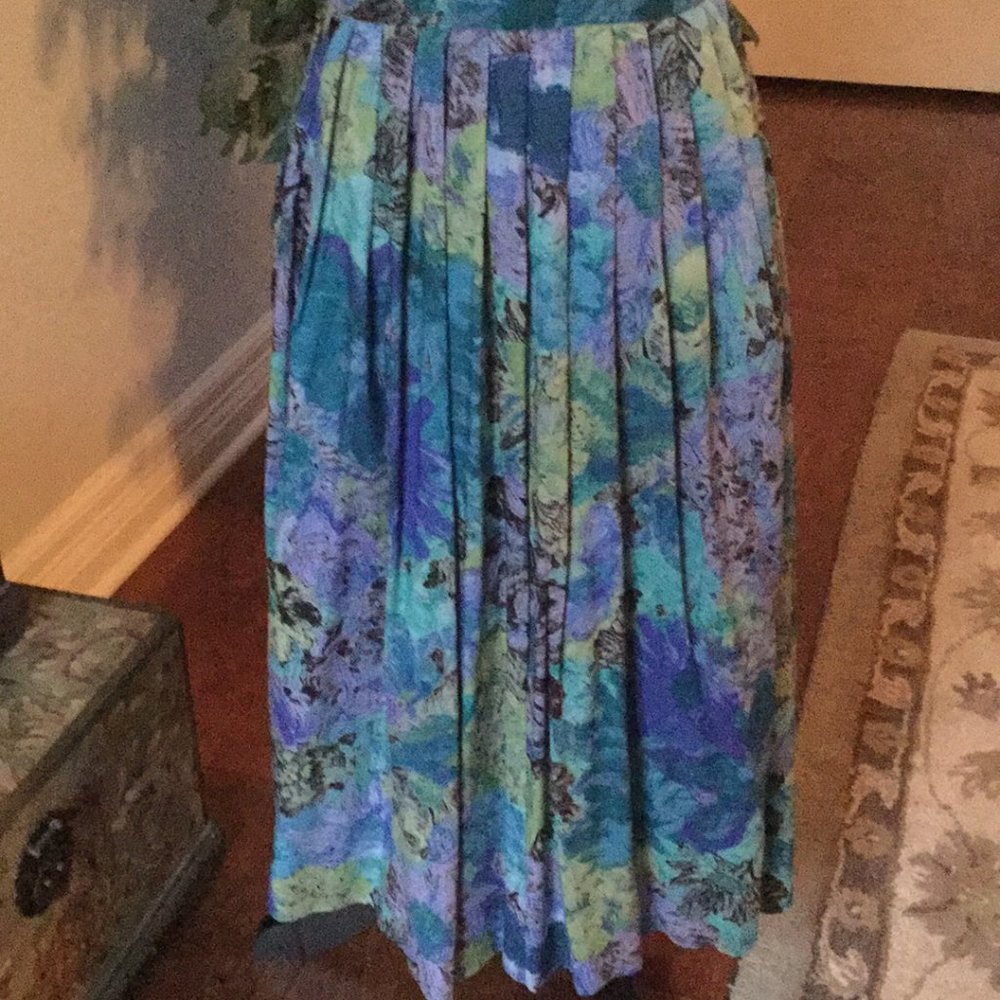 Cottagecore pleated multicolor skirt